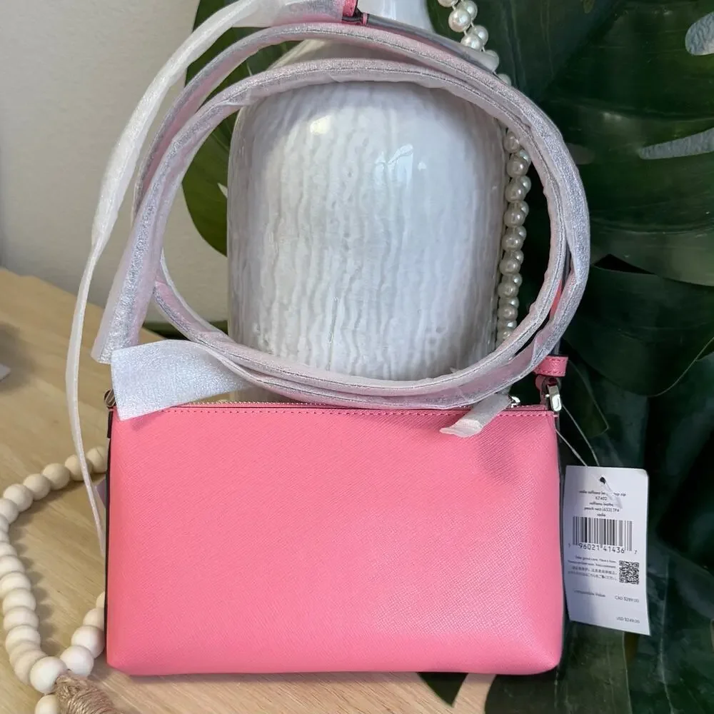 NWT - Kate Spade Sadie Crossbody Set Purse & Wristlet Peach Nectar
